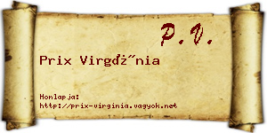 Prix Virgínia névjegykártya